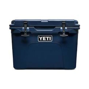 Front View of Navy Yeti Cooler